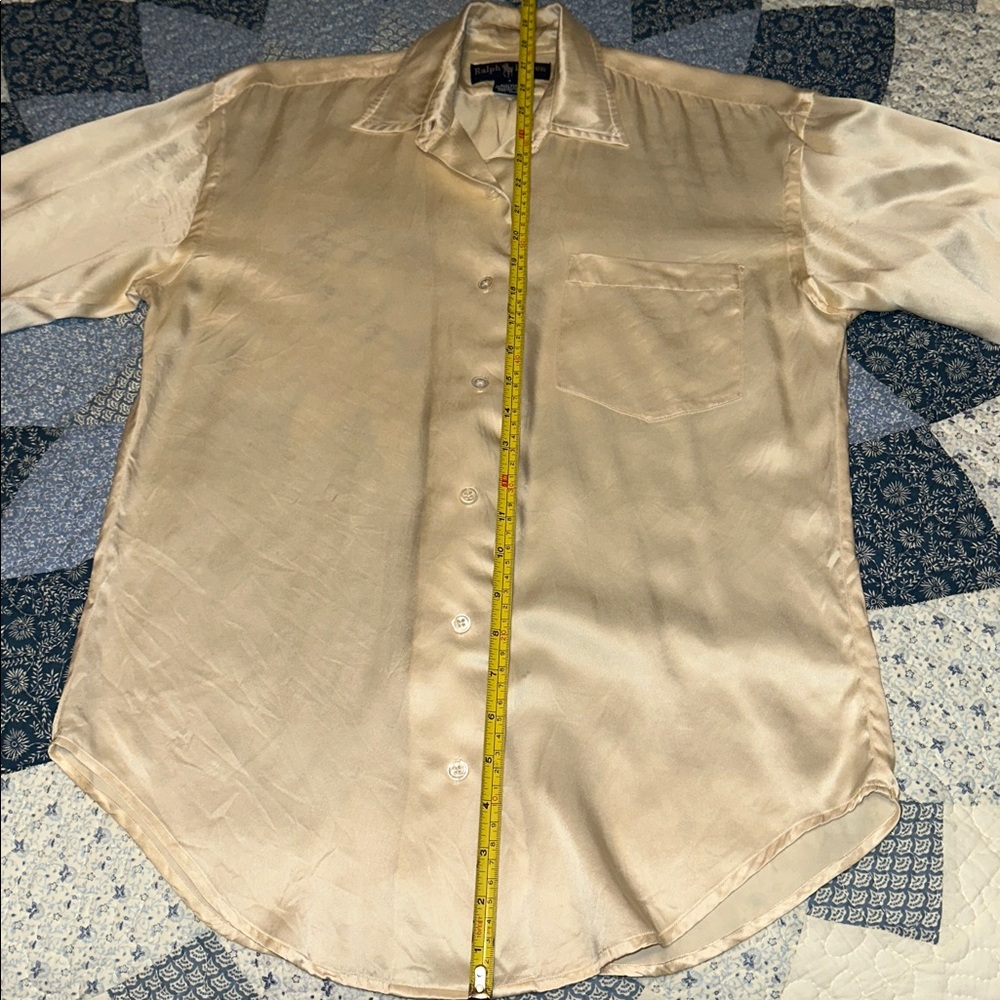 Ralph Lauren Lady’s Button Down in Cream Silk 100% size 4 - Picture 8 of 9